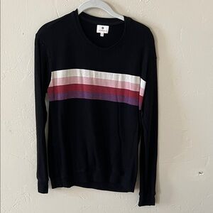 Sundry Black Sweatshirt with Striped Design Size 0